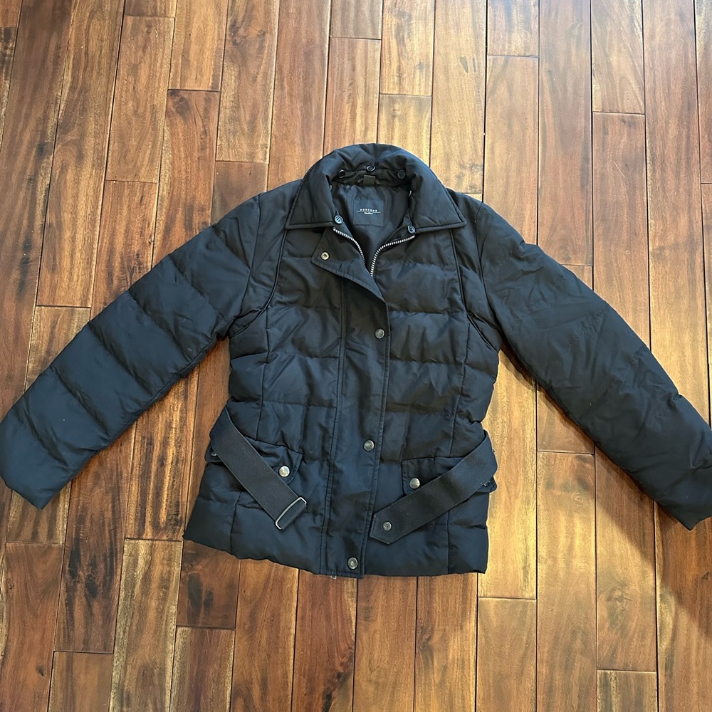 Max Mara Weekend Women's Black Winter Puffer Down Jacket With Belt US2 FR34